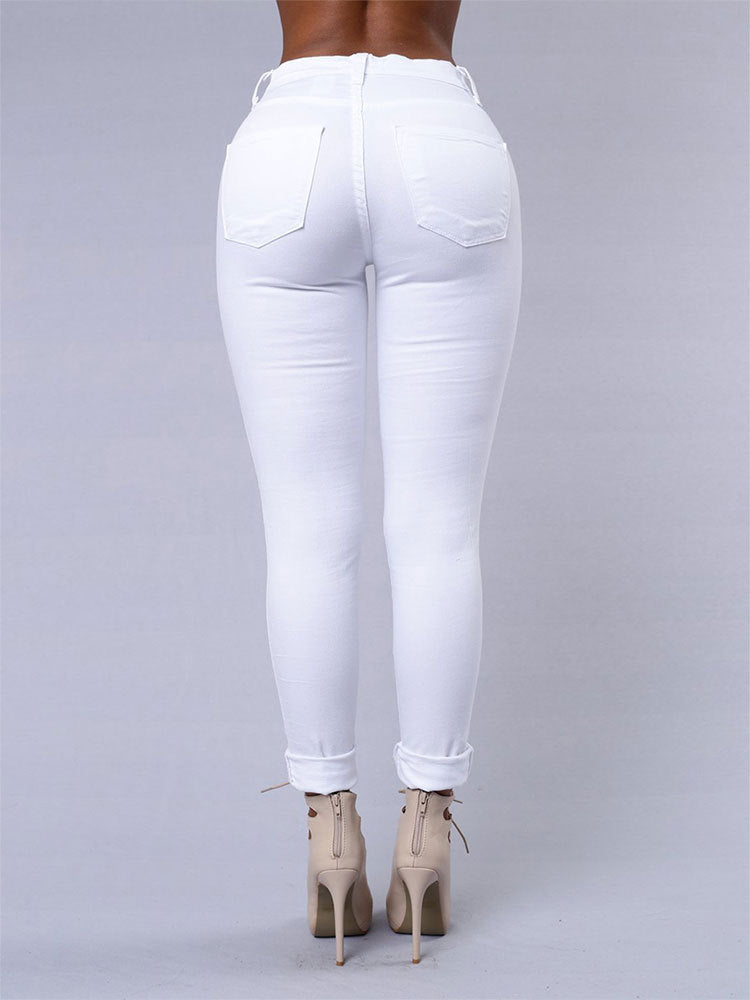 Women's High-Waisted Ripped Skinny Jeans