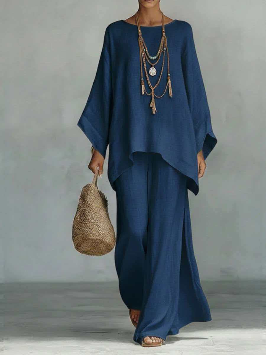 Women's Relaxed-Fit Two-Piece Trousers Set