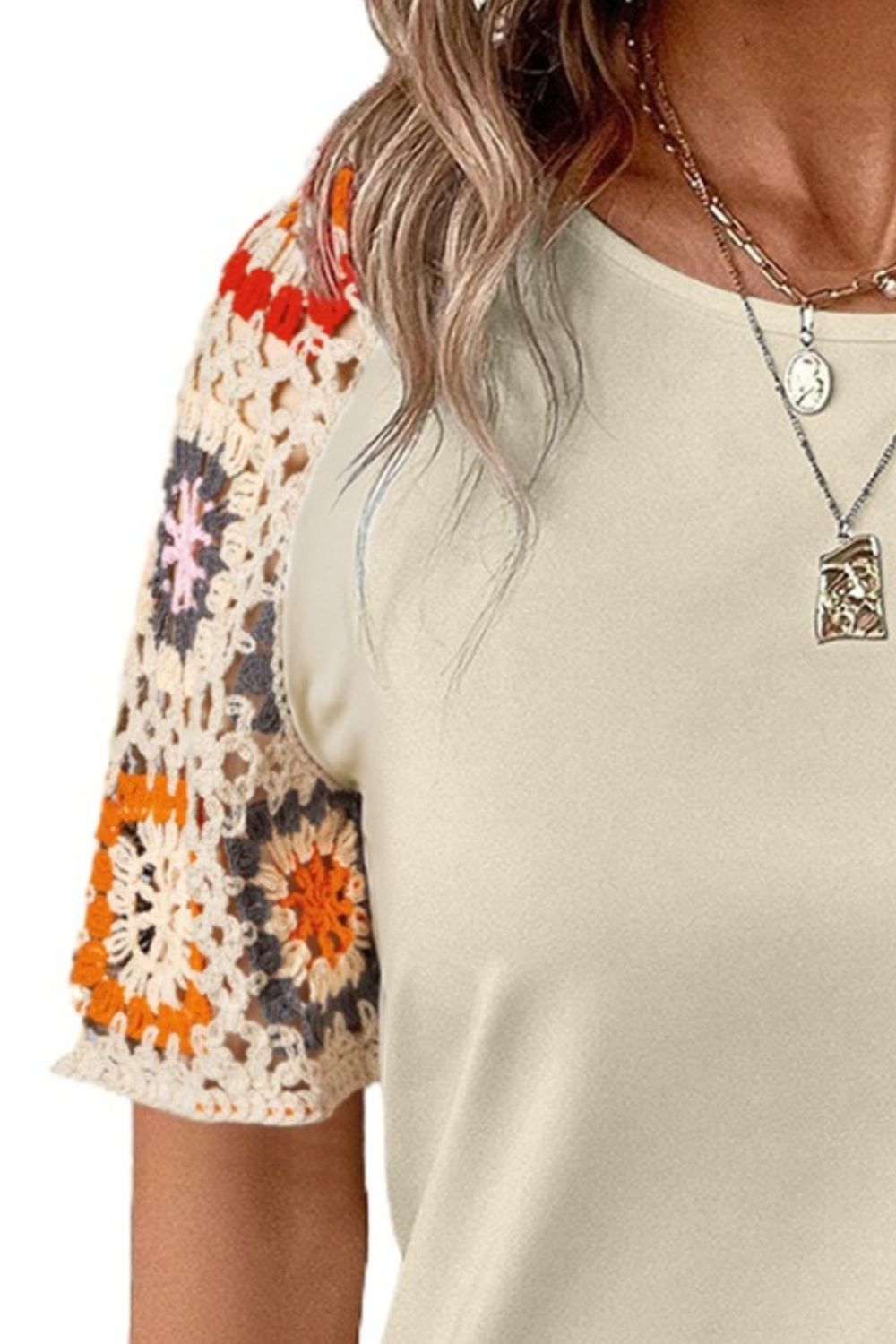 Women's Geometric Short-Sleeve Blouse