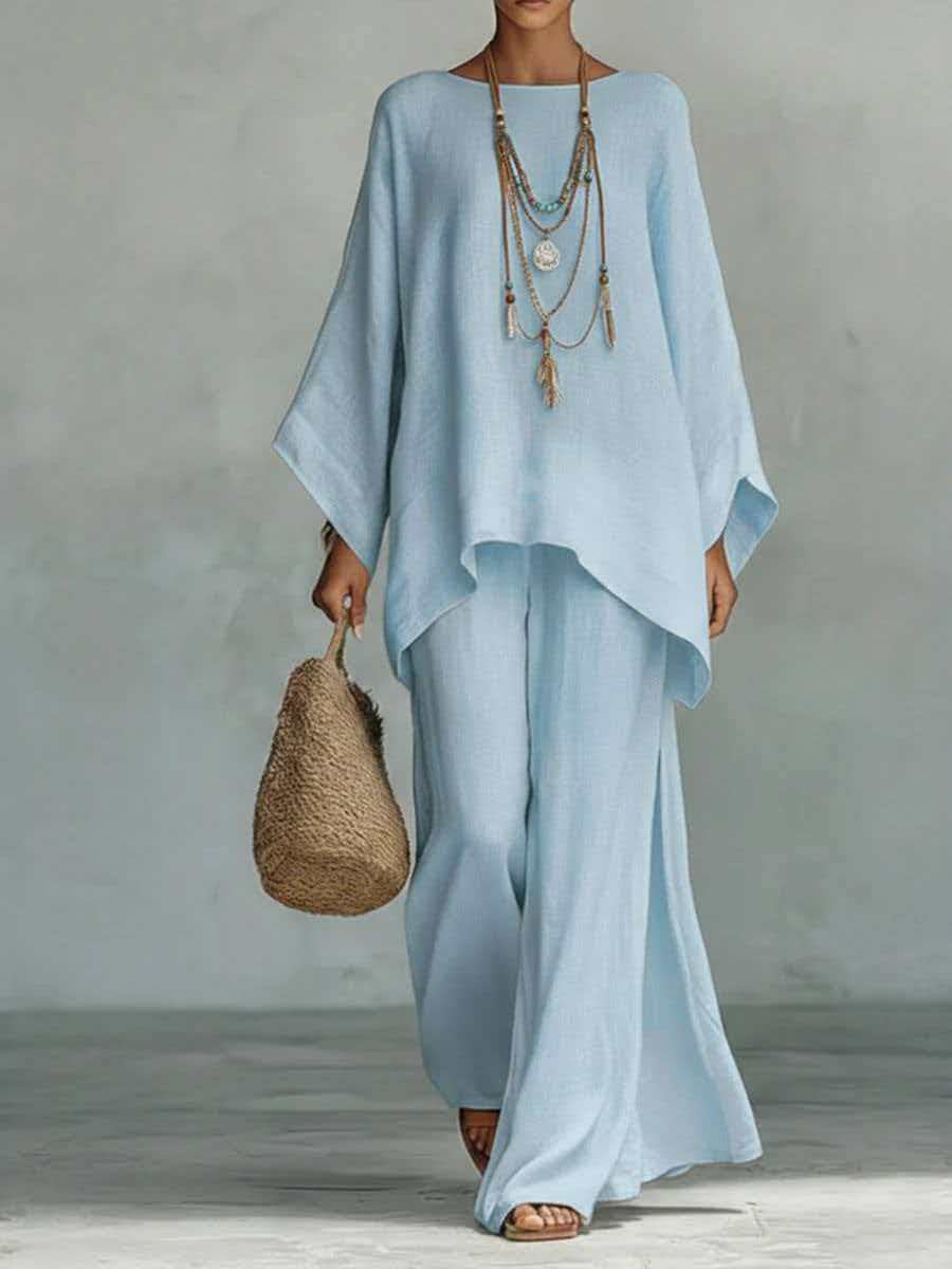 Women's Relaxed-Fit Two-Piece Trousers Set