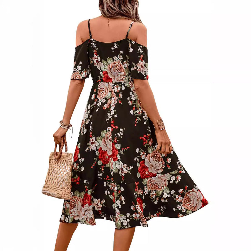 Women's Bohemian Printed Strap Dress