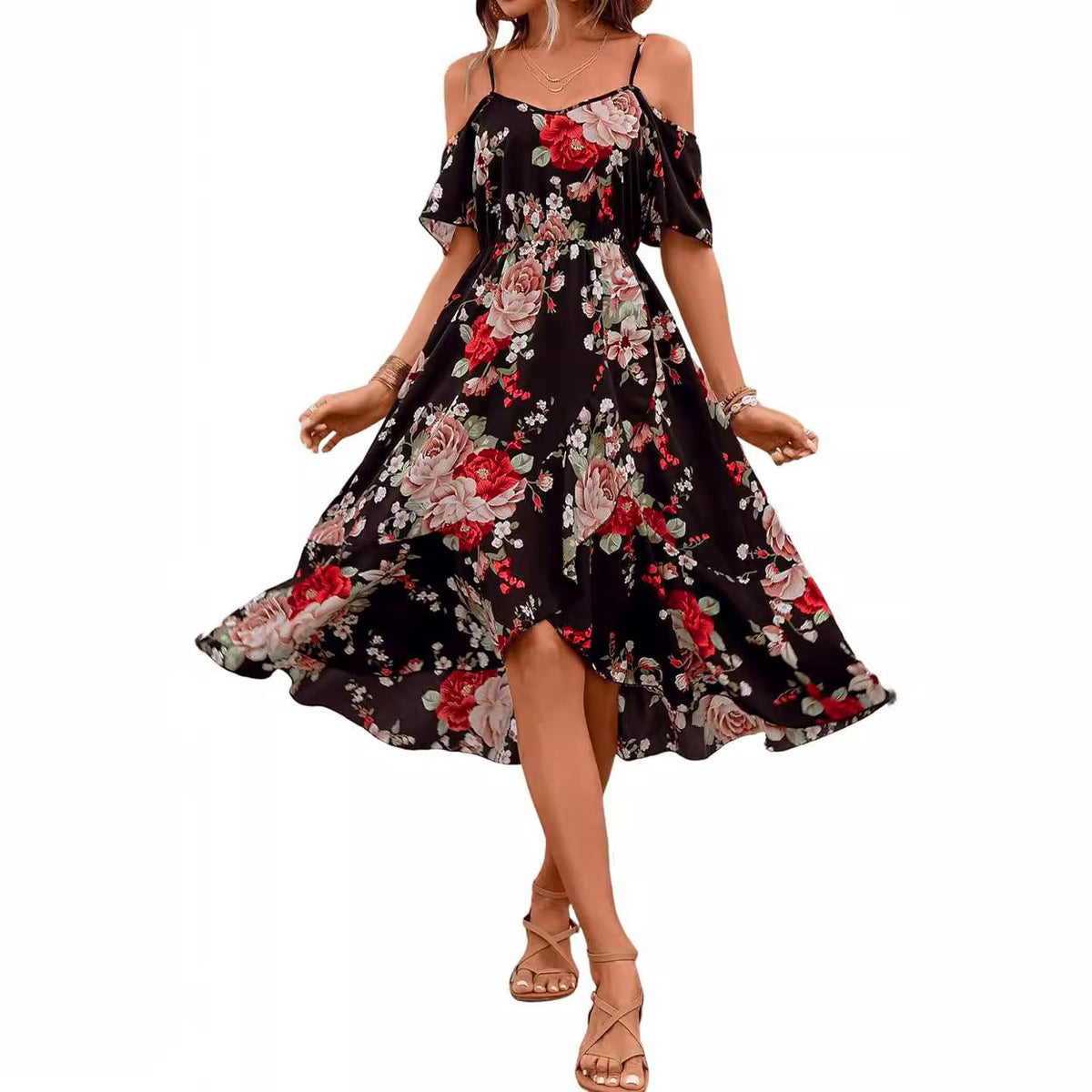 Women's Bohemian Printed Strap Dress