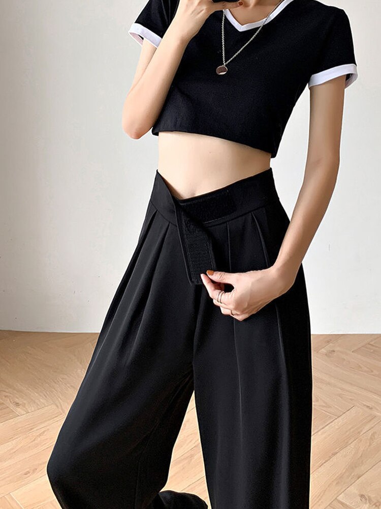 Women's Casual High-Waisted Wide-Leg Pants