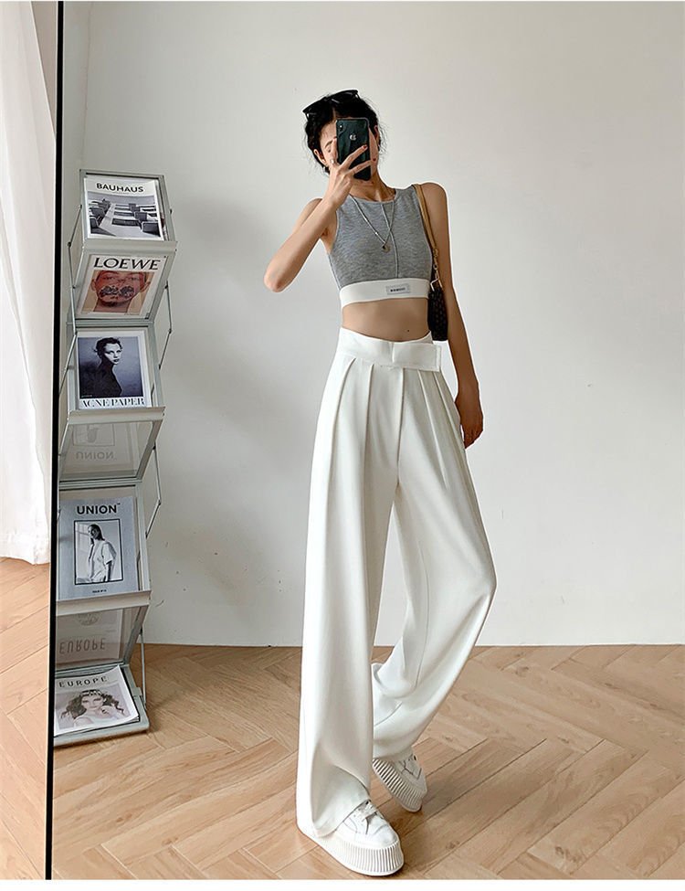 Women's Casual High-Waisted Wide-Leg Pants