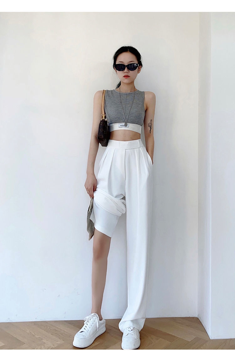 Women's Casual High-Waisted Wide-Leg Pants