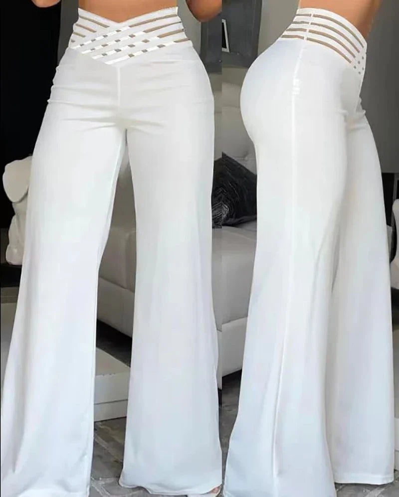 Women's High-Waisted Wide-Leg Trousers
