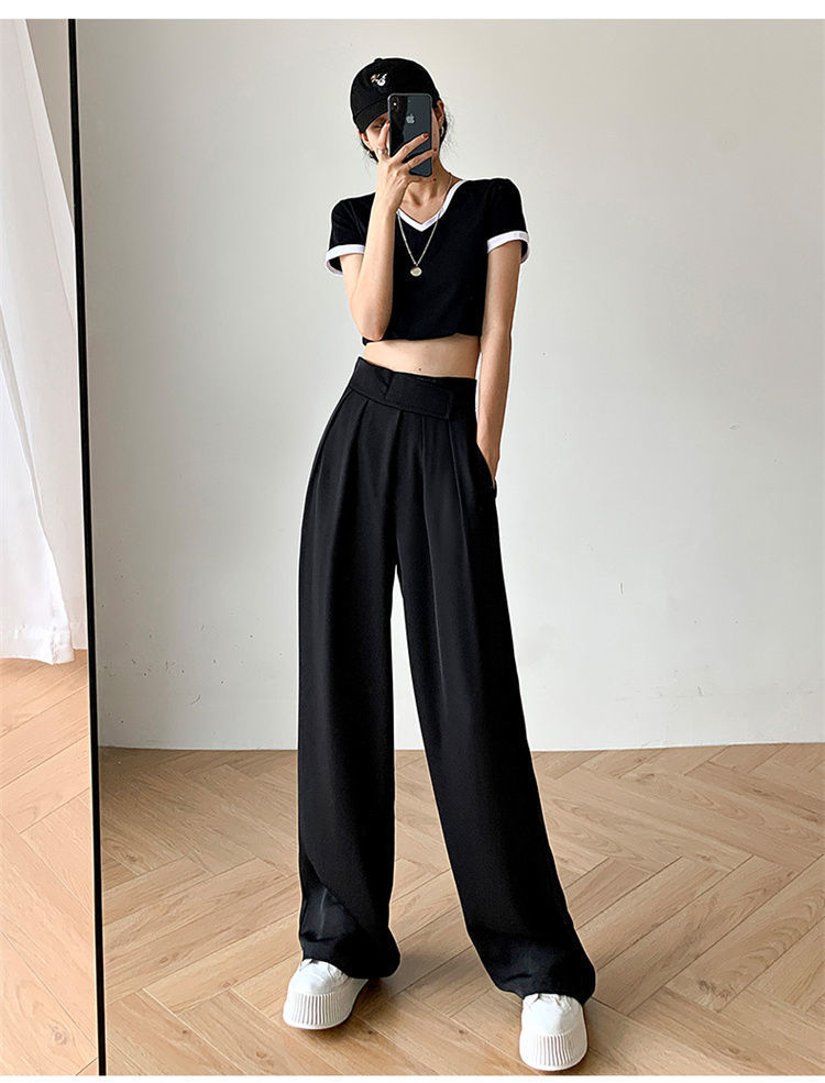 Women's Casual High-Waisted Wide-Leg Pants