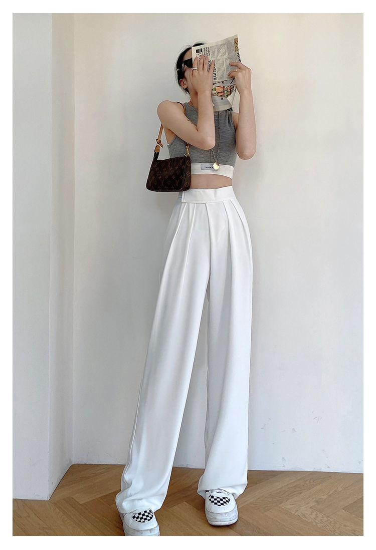 Women's Casual High-Waisted Wide-Leg Pants