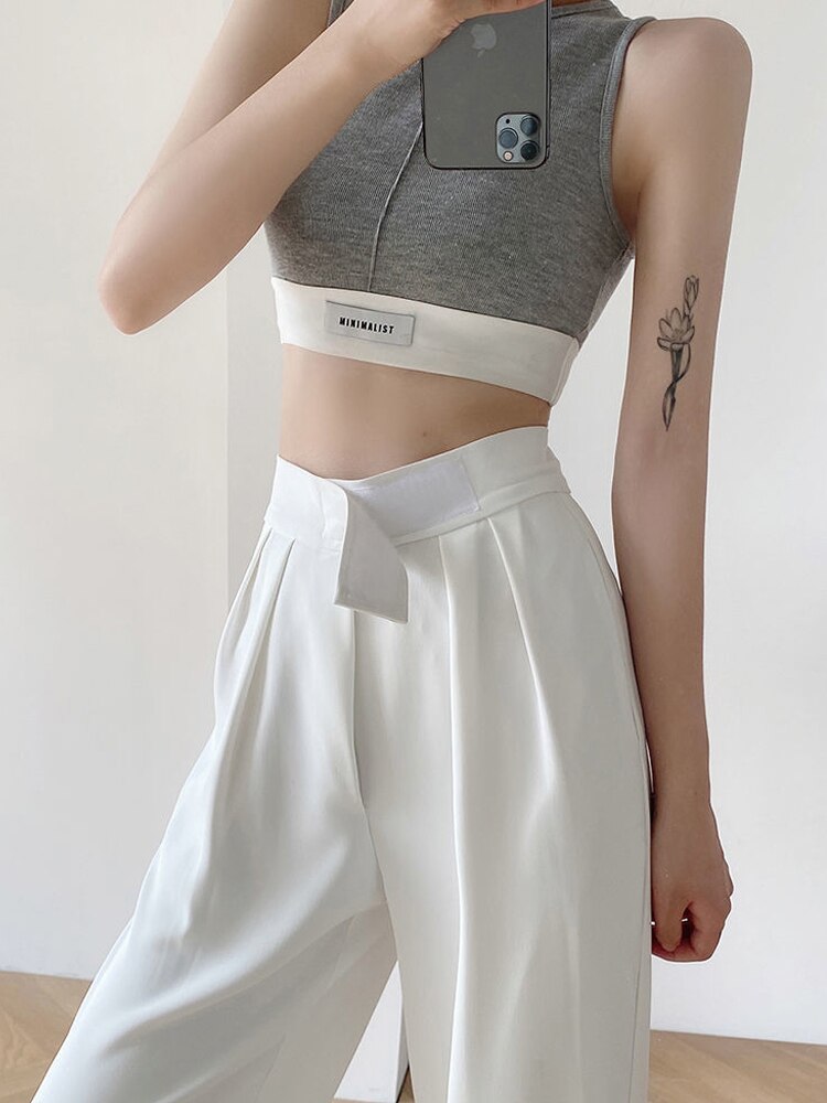 Women's Casual High-Waisted Wide-Leg Pants