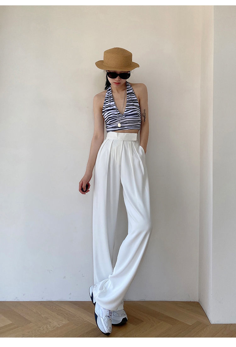 Women's Casual High-Waisted Wide-Leg Pants