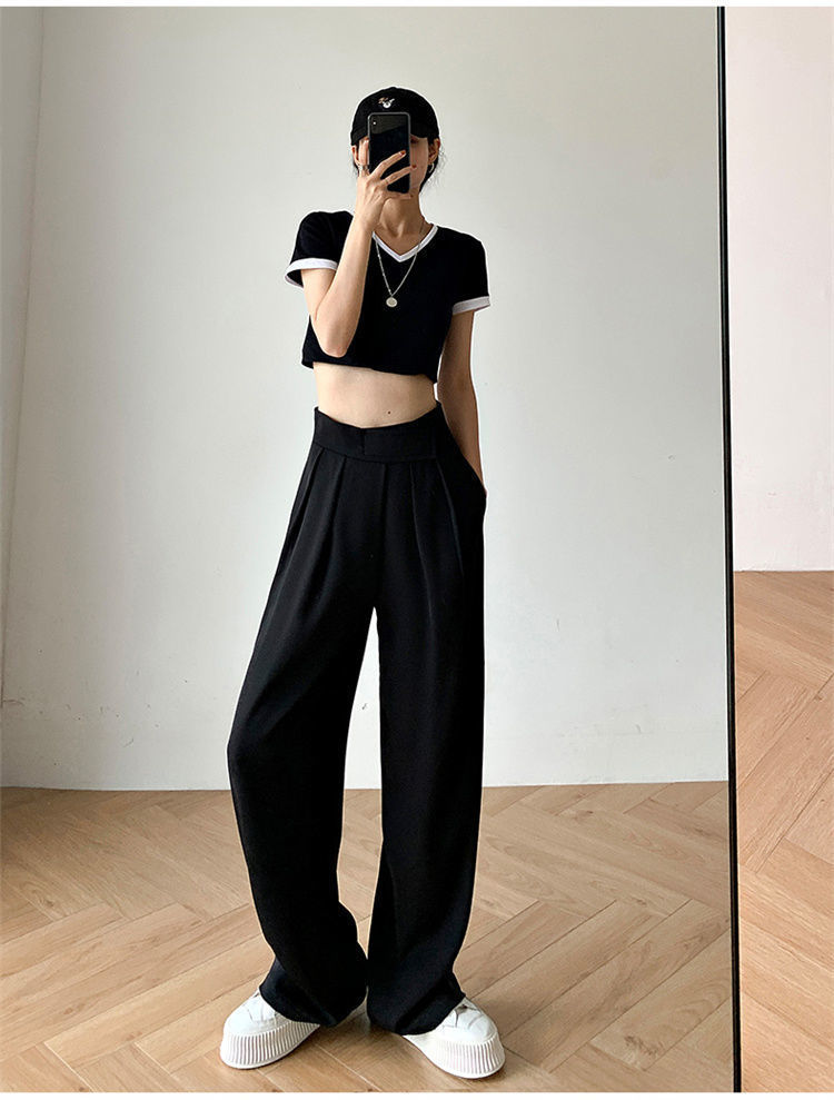 Women's Casual High-Waisted Wide-Leg Pants