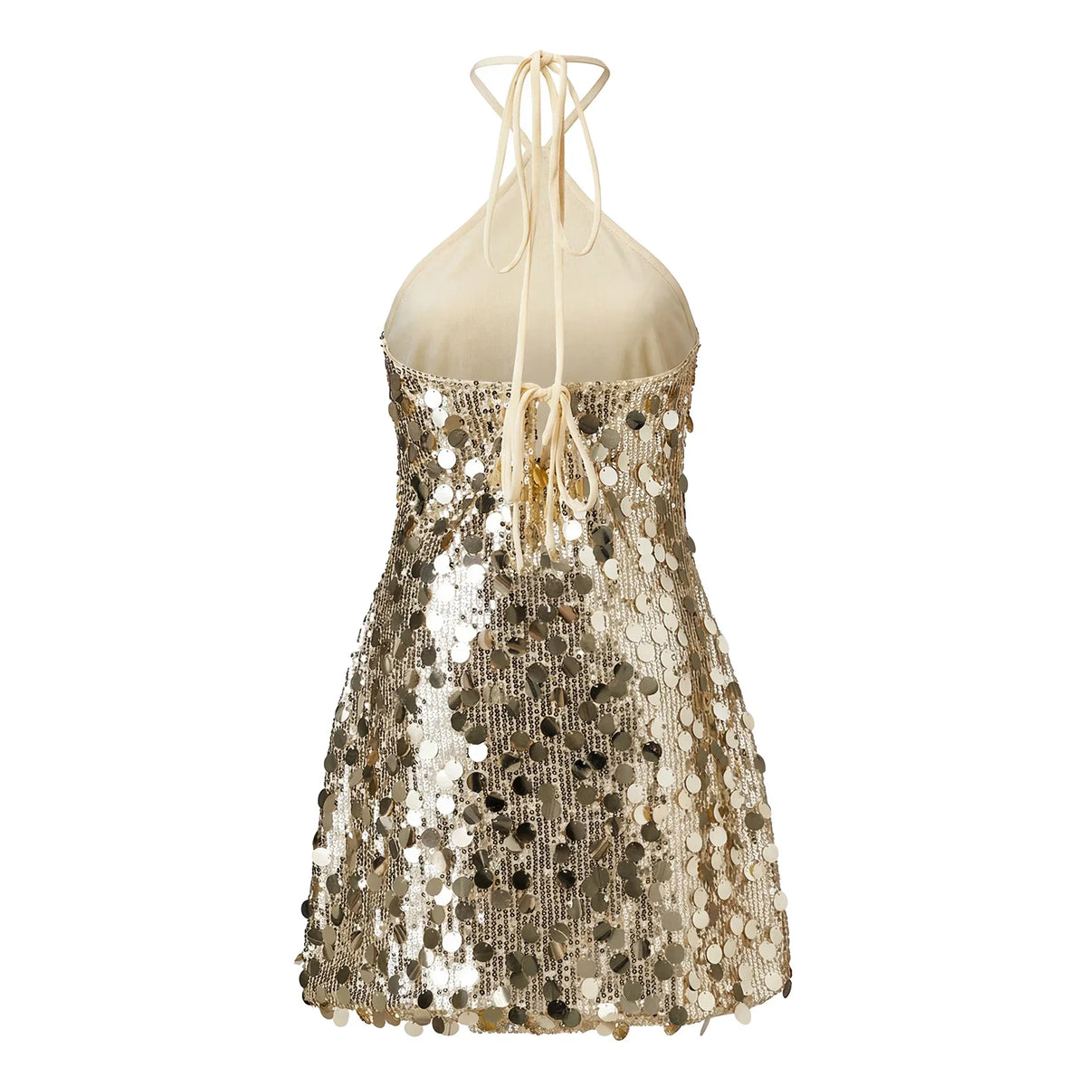 Women's Sequin Halter Mini Dress