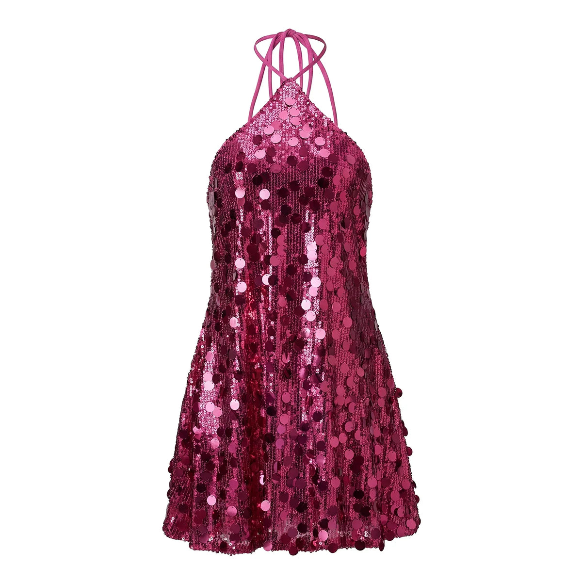 Women's Sequin Halter Mini Dress