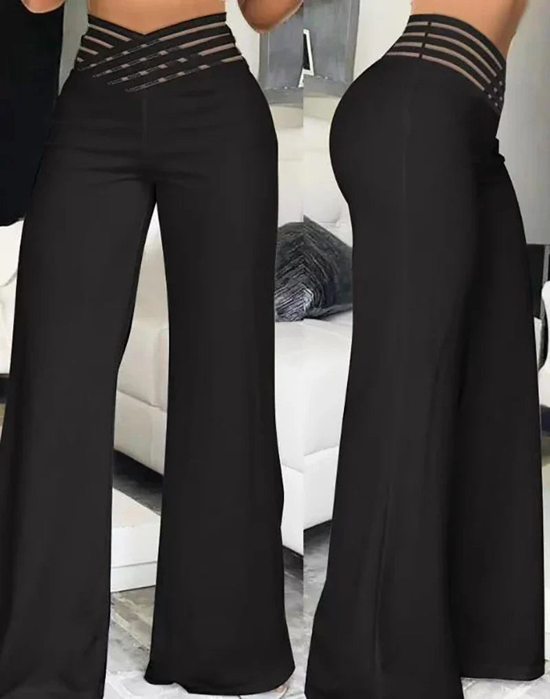 Women's High-Waisted Wide-Leg Trousers