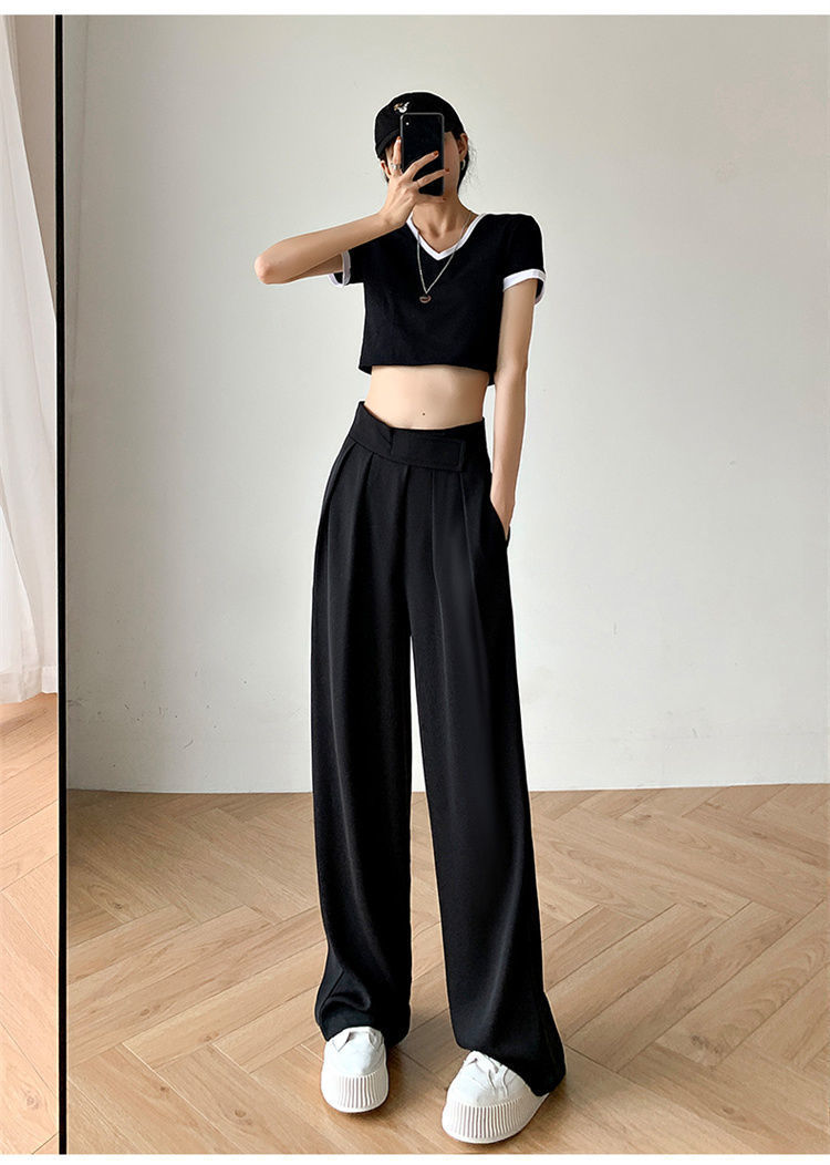 Women's Casual High-Waisted Wide-Leg Pants