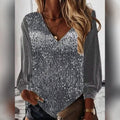 Women's Long-Sleeve Sequin Blouse